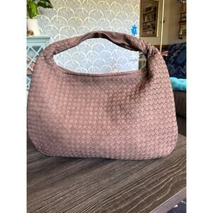 Woven Crossbody Bag - Brown and Cream